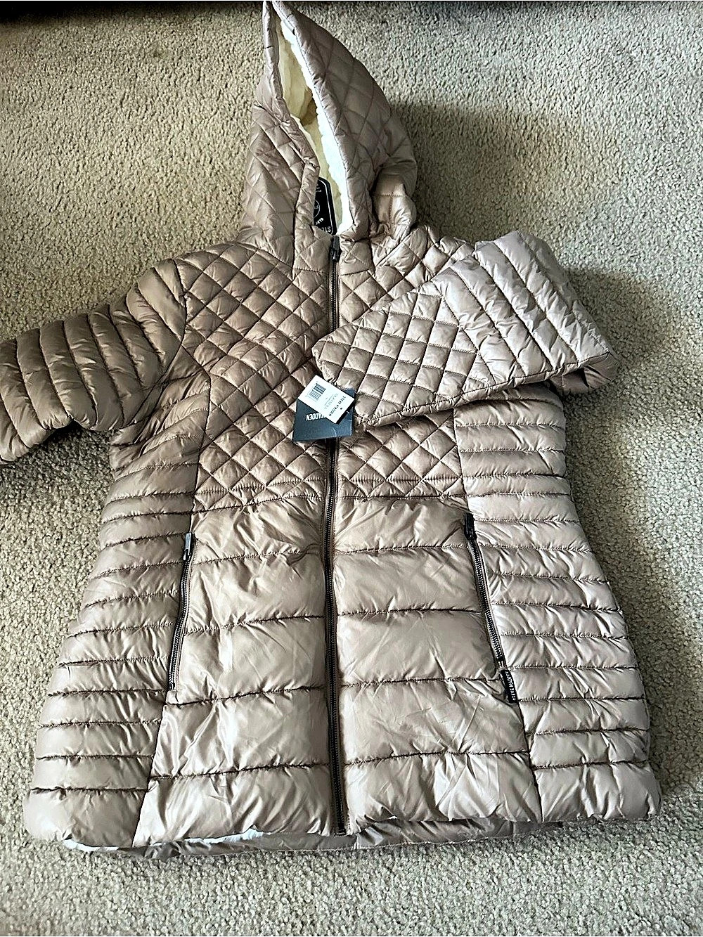 Steve Madden Glacier Shield Quilted Puffer Jacket Brown size XL
